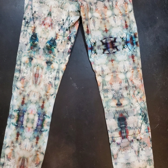 Paige tie-dyed Verdugo Ultra Skinny jeans size 24, green white cream pink orange - Picture 6 of 6
